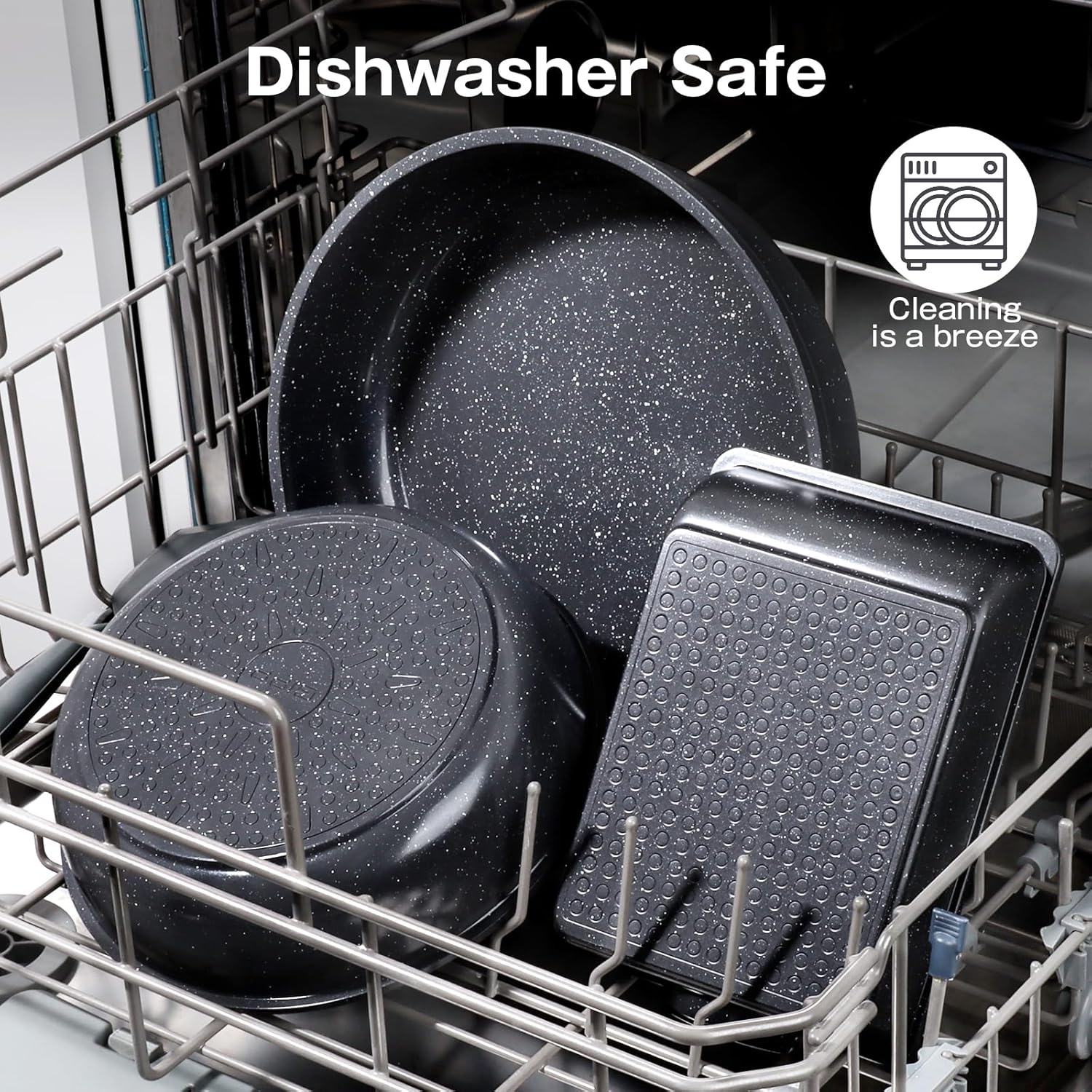 image:imageGiPP 5Pcs Pots and Pans Set Non Stick Cookware Sets Nonstick Detachable Handle Induction Kitchen Set Removable Handle RV Cookware set Oven SafeDark Gray