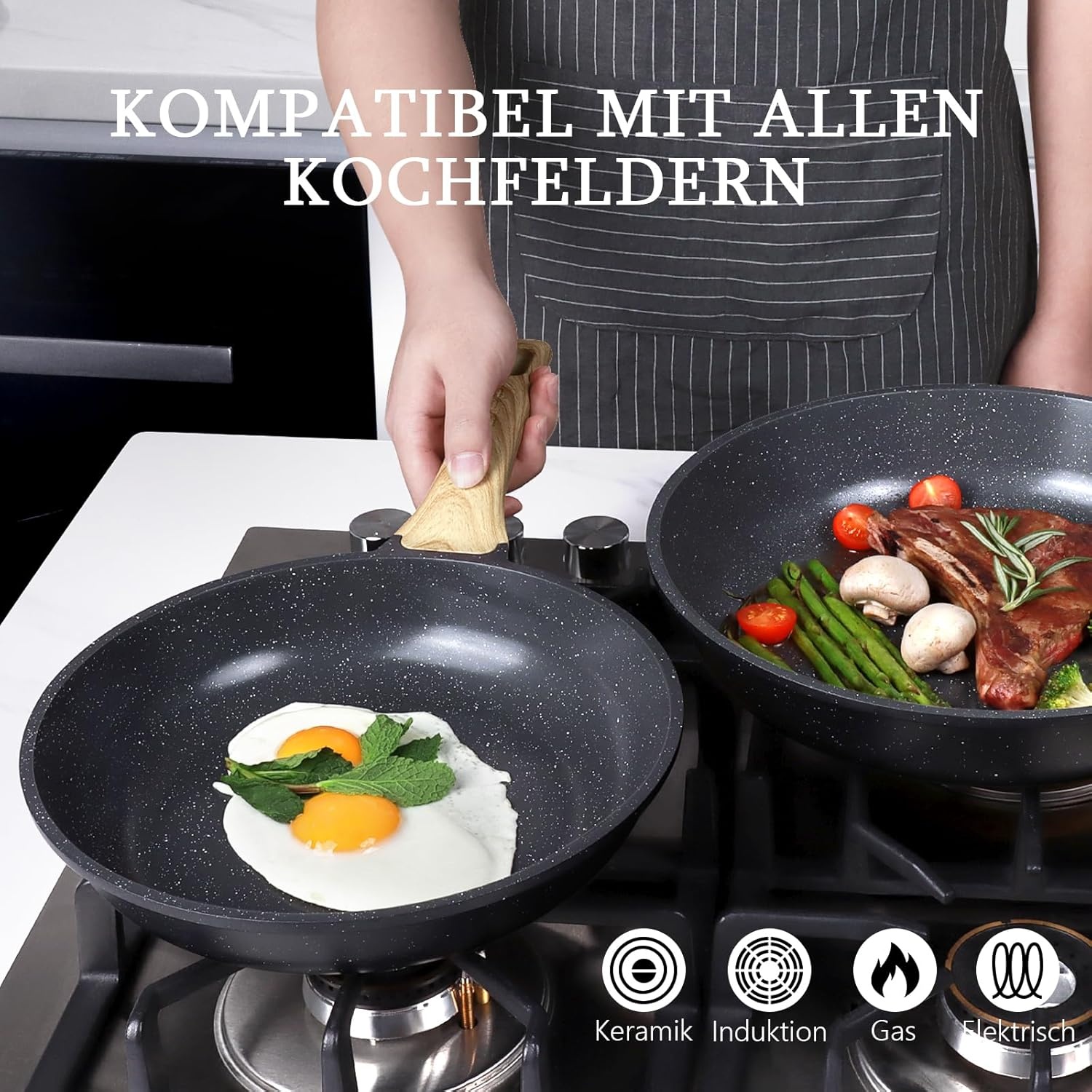 image:imageGiPP Ceramic NonStick Frying Pan 202428cm Healthy NonToxic Pan Induction Safe PFAS amp PFOA Free Dishwasher Safe with Cool Handle