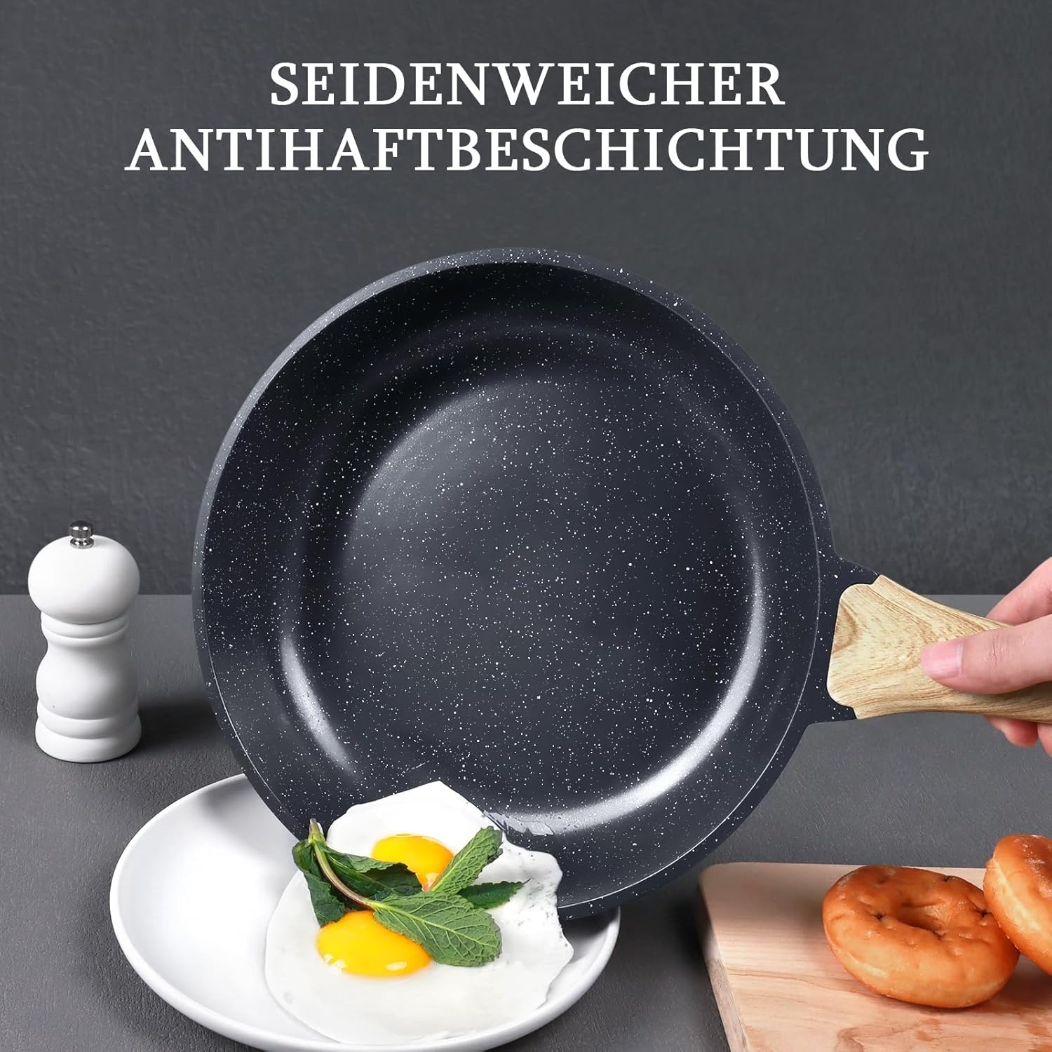 image:imageGiPP Ceramic NonStick Frying Pan 202428cm Healthy NonToxic Pan Induction Safe PFAS amp PFOA Free Dishwasher Safe with Cool Handle