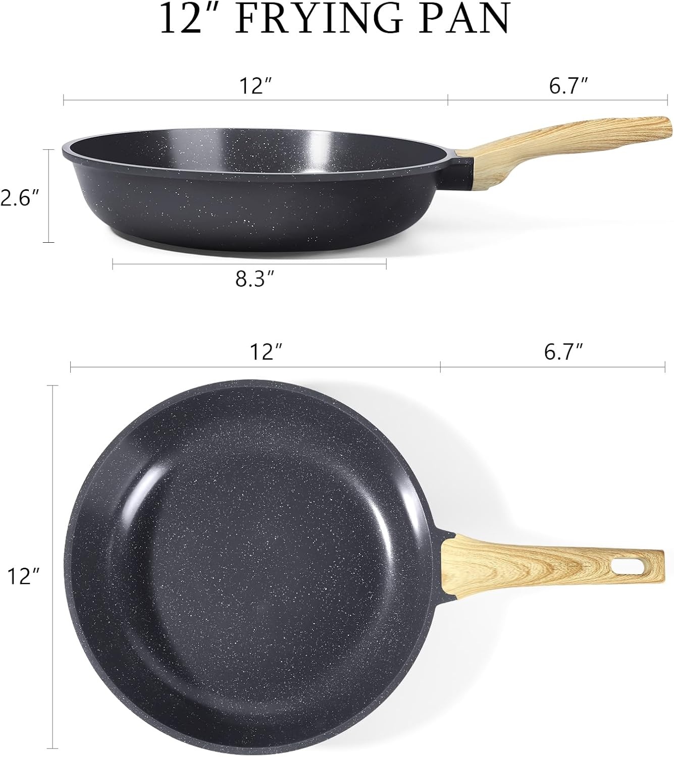 image:imageGiPP Ceramic Nonstick Frying Pan with Lid 12 Healthy NonToxic Non Stick Skillet Omelette Pans Induction Compatible Chef Pan PFAS amp PFOAFree Dishwasher Safe Stay Cool HandlesGray