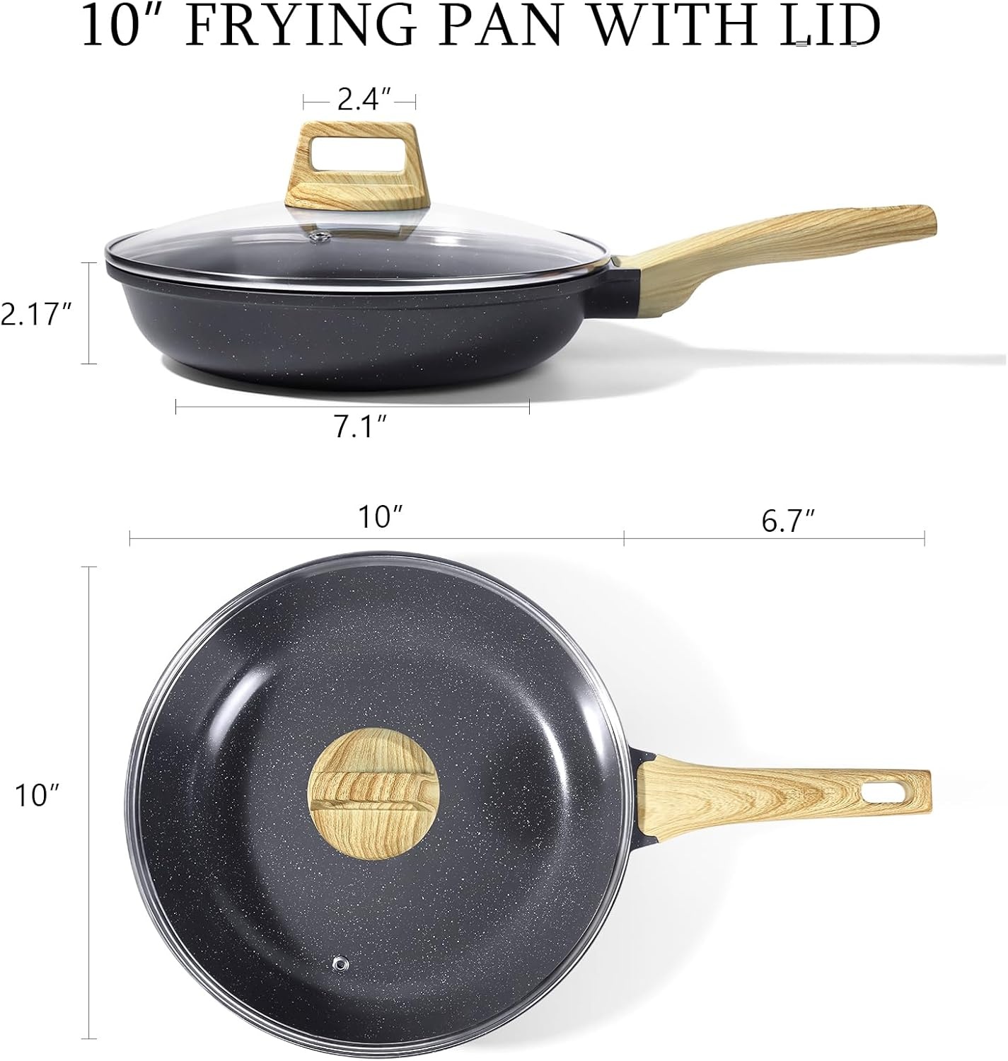 image:imageGiPP Ceramic Nonstick Frying Pan with Lid 12 Healthy NonToxic Non Stick Skillet Omelette Pans Induction Compatible Chef Pan PFAS amp PFOAFree Dishwasher Safe Stay Cool HandlesGray