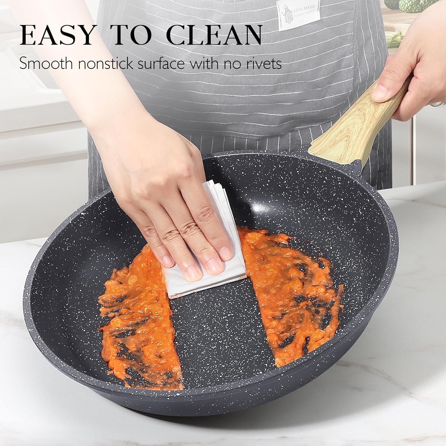 image:imageGiPP Ceramic Nonstick Frying Pan with Lid 12 Healthy NonToxic Non Stick Skillet Omelette Pans Induction Compatible Chef Pan PFAS amp PFOAFree Dishwasher Safe Stay Cool HandlesGray