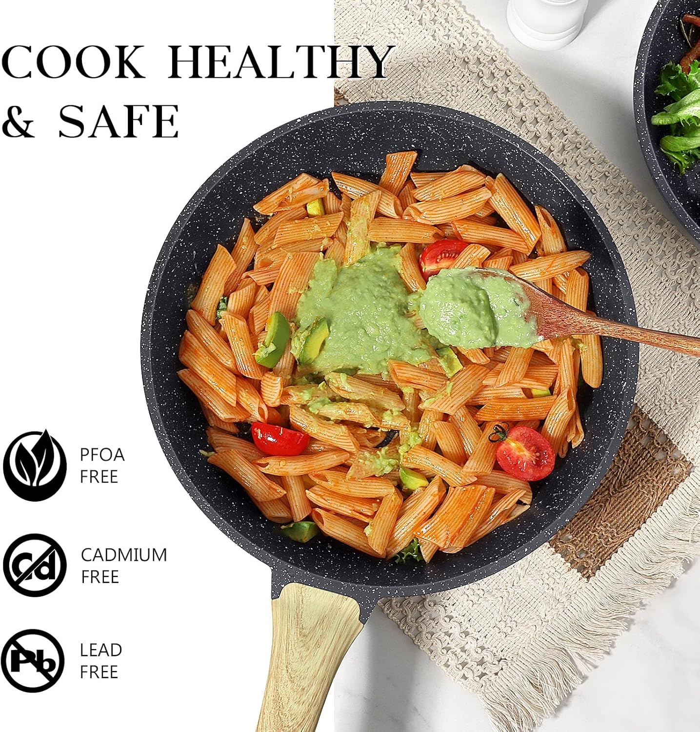 image:imageGiPP Ceramic Nonstick Frying Pan with Lid 12 Healthy NonToxic Non Stick Skillet Omelette Pans Induction Compatible Chef Pan PFAS amp PFOAFree Dishwasher Safe Stay Cool HandlesGray