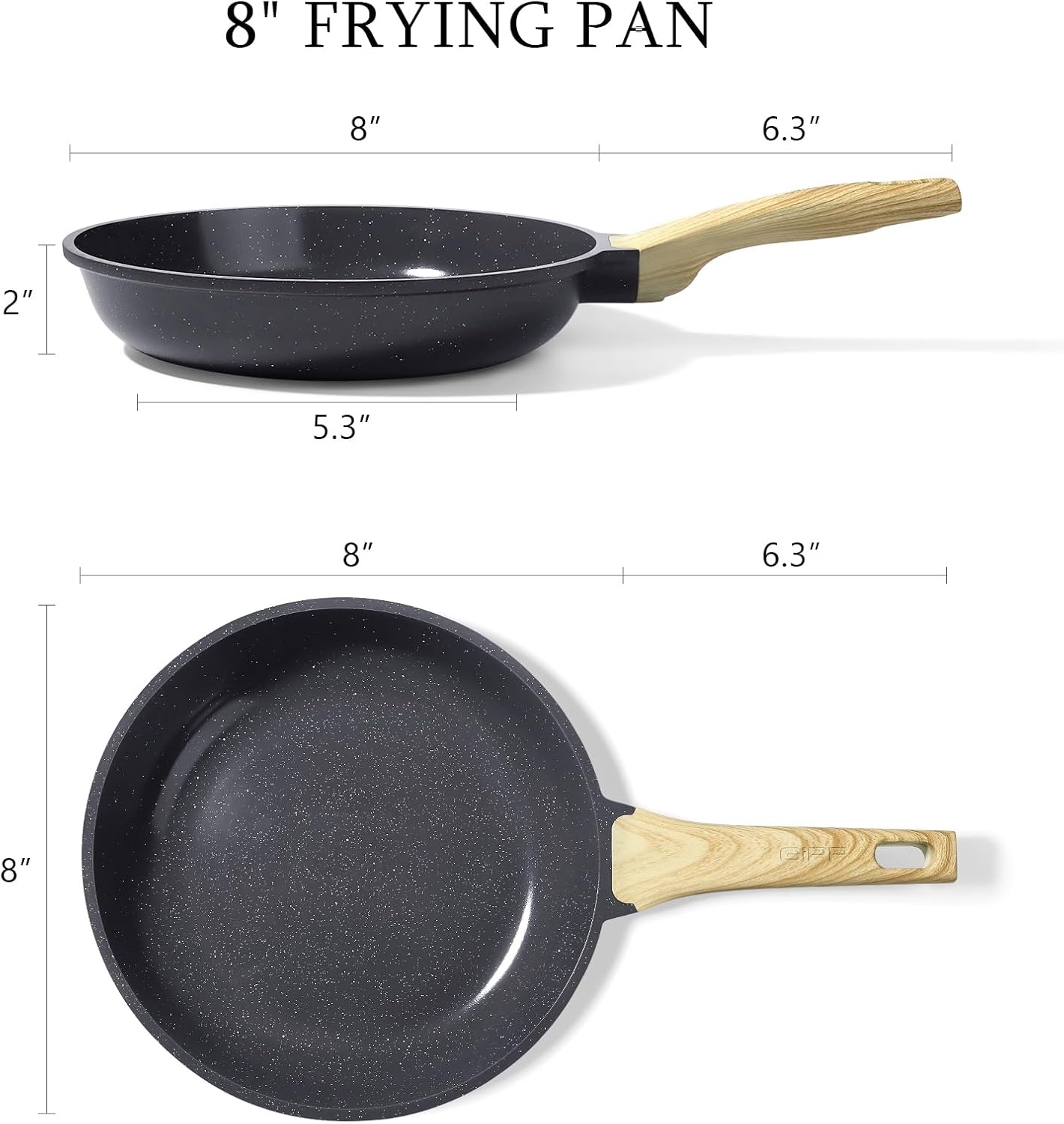 image:imageGiPP Ceramic Nonstick Frying Pan with Lid 12 Healthy NonToxic Non Stick Skillet Omelette Pans Induction Compatible Chef Pan PFAS amp PFOAFree Dishwasher Safe Stay Cool HandlesGray
