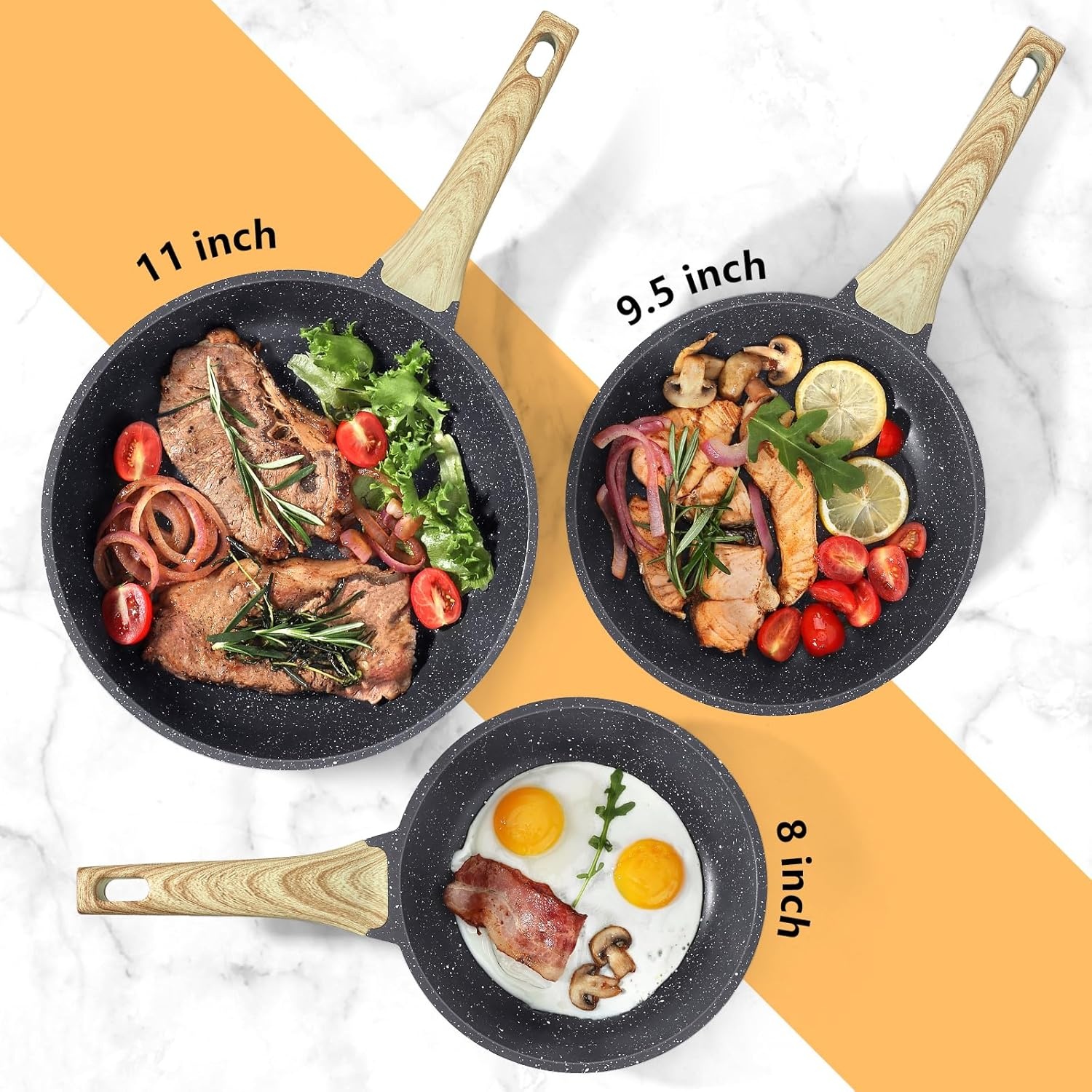 image:imageGiPP Ceramic Nonstick Frying Pan with Lid 12 Healthy NonToxic Non Stick Skillet Omelette Pans Induction Compatible Chef Pan PFAS amp PFOAFree Dishwasher Safe Stay Cool HandlesGray