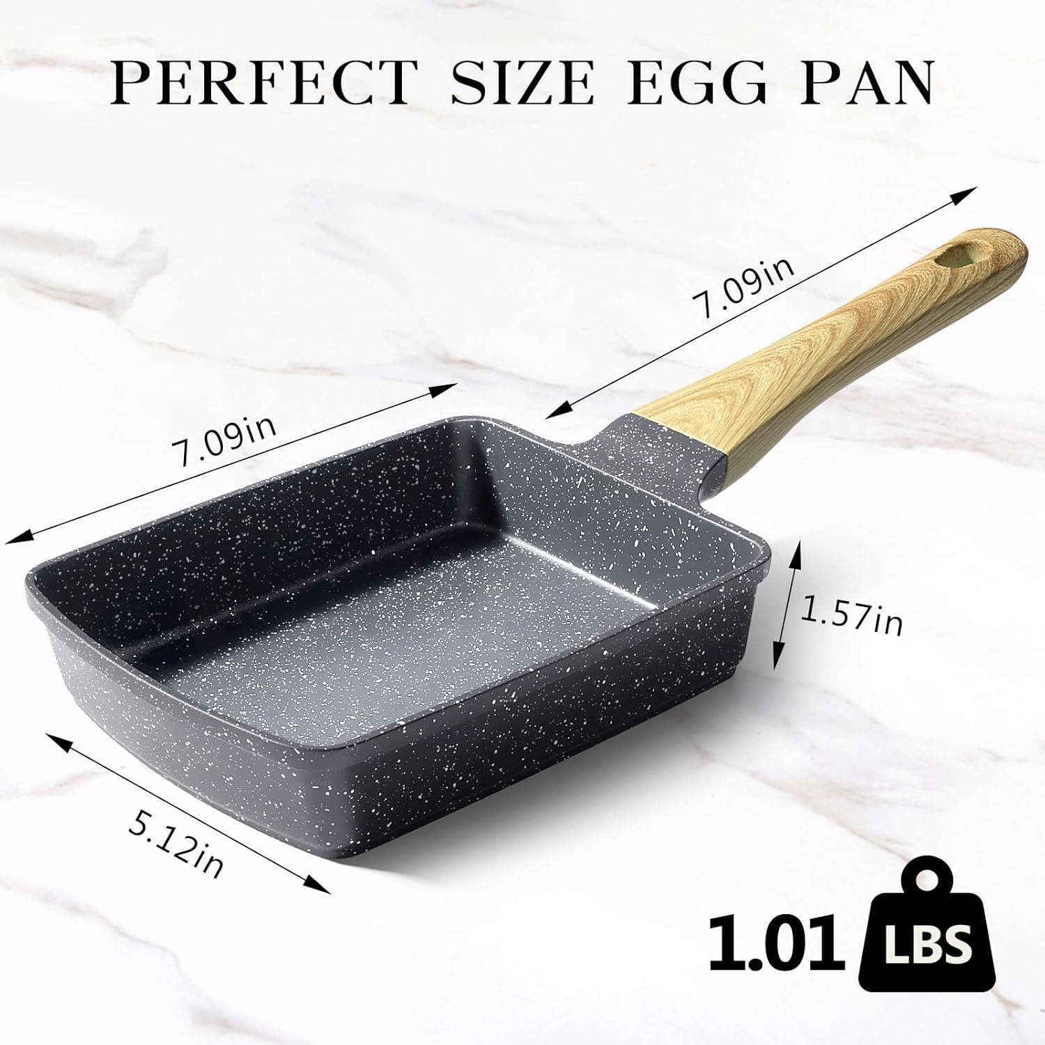 image:imageGiPP Non Stick Egg Pan 3 Section Breakfast Frying Pan 3In1 Divided Grill Pan with HeatResistant Handle 79 Omelette Pan Compatible with All Stovetops PFOA Free GreyGray