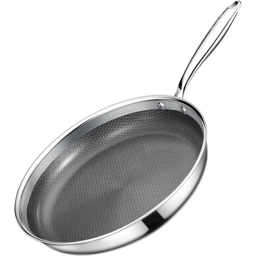 image:imageGiPP TriPly Stainless Steel Frying Pan 12 inch Hybrid Frying Pans Nonstick Skillets Dishwasher and OvenSafe Induction Ready Compatible with All Cook tops PFOSPFOA Free12inch