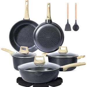 image:imageGiPP Pots and Pans Set Non Stick  14 Pcs White Granite Kitchen Cookware Sets Nonstick Induction Cookware Cooking Pan Set with Frying Pans Saucepans and Silicone Utensils PFOS amp PFOA FreeDark Gray