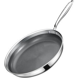 image:imageGiPP TriPly Stainless Steel Frying Pan 12 inch Hybrid Frying Pans Nonstick Skillets Dishwasher and OvenSafe Induction Ready Compatible with All Cook tops PFOSPFOA Free10inch