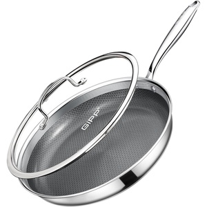 image:imageGiPP TriPly Stainless Steel Frying Pan 12 inch Hybrid Frying Pans Nonstick Skillets Dishwasher and OvenSafe Induction Ready Compatible with All Cook tops PFOSPFOA Free12inchLid