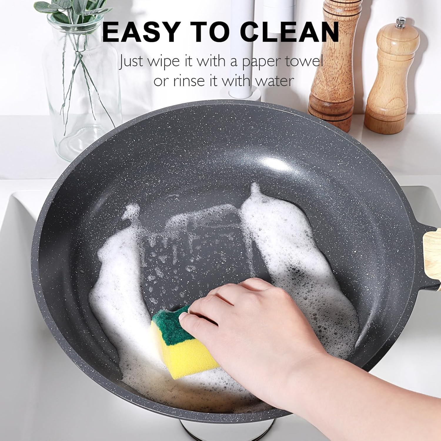 image:imageGiPP Ceramic Pots and Pans Set Non Stick 18 Pcs Nonstick Cookware Set Nontoxic Healthy Kitchen Cooking Set wFrying Pans Set Dishwasher Safe PFAS PTFE PFOA PFOS Free Dark GrayDark Gray