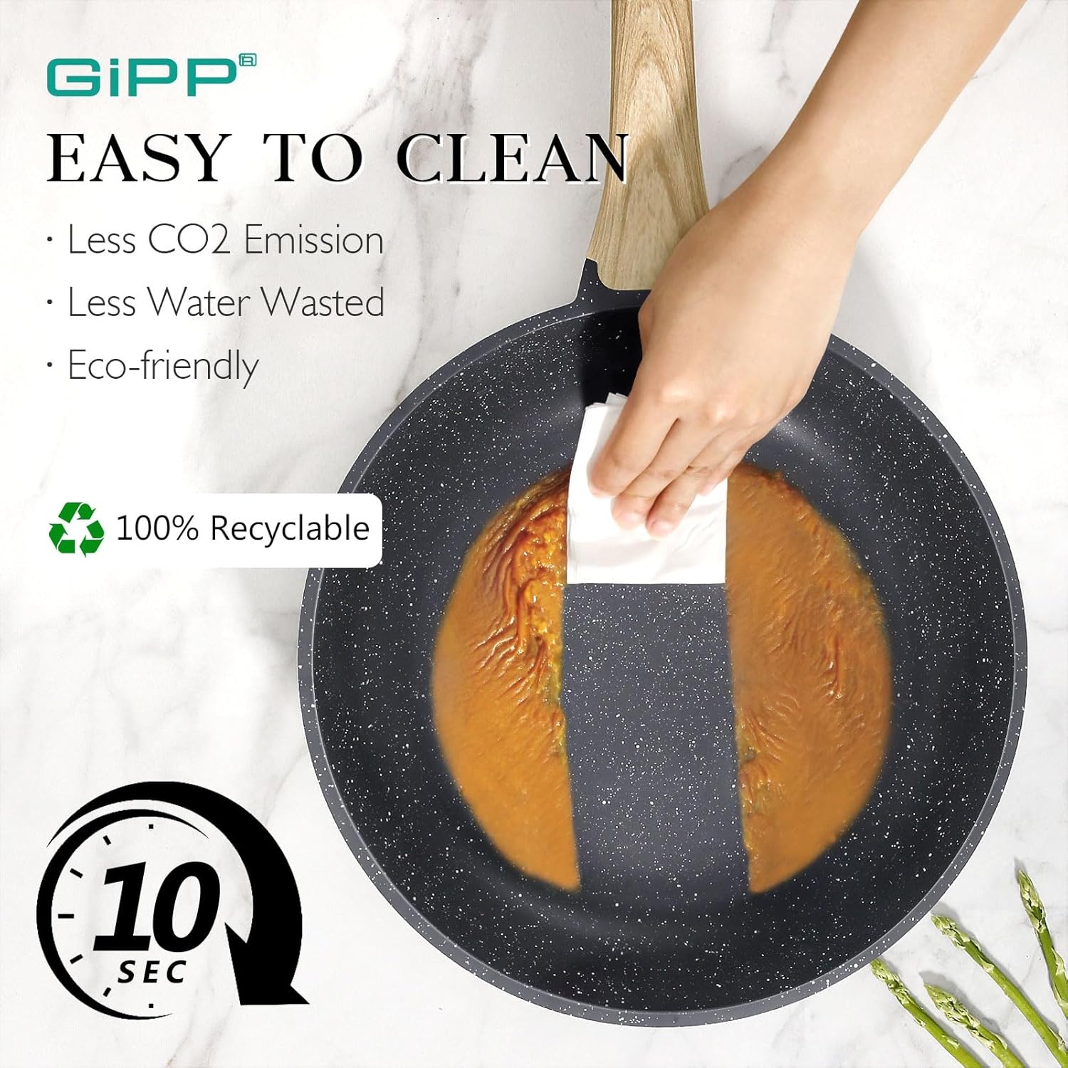image:imageGiPP Nonstick Frying Pan Bundle with Nonstick Frying Pan Skillet with Lid