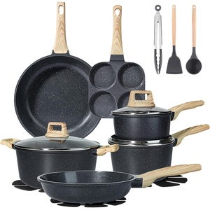 image:imageGiPP Ceramic Pots and Pans Set Non Stick  18 Pcs Nonstick Cookware Set Nontoxic Healthy Kitchen Cooking Set wFrying Pans Set Dishwasher Safe PFAS PTFE PFOA PFOS Free Dark GrayDark Gray